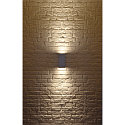 SLV Luminaria de pared para exteriores BIG THEO UP/DOWN angular, directo / indirecto GU10 IP44, gris plateado regulable