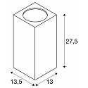 SLV Luminaria de pared para exteriores BIG THEO UP/DOWN angular, directo / indirecto GU10 IP44, gris plateado regulable