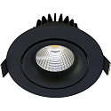 recessed luminaire VELIA TILT round IP44, black matt dimmable 11W 740lm 3000K