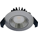 recessed luminaire VELIA LOW PROFILE round IP44, brushed aluminium dimmable 5,5W 320lm 3000K