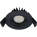 recessed luminaire VELIA LOW PROFILE round IP44, black matt dimmable 5,5W 310lm 2700K