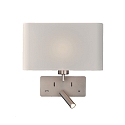 Luminaria de pared ROMEO 16/3971 con interruptor, con conexi�n USB, ajustable E27 IP20, n�quel mate