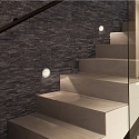 ACB Luminaria de pared empotrable REGAL redondo IP54, blanco 