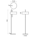 ACB Luminaria de pedestal CLIP 8178 con pantalla E27 IP20, negro 