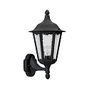 Luminaria de pared para exteriores TYPE NO 1818 arriba, angular E27 IP23, negro mate regulable