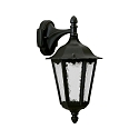 Luminaria de pared para exteriores TYPE NO 1819 abajo, angular E27 IP23, negro mate regulable