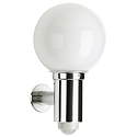 Luminaria de pared para exteriores TYPE NO 0224 redondo, con detector de movimiento E27 IP44, acero inoxidable regulable