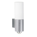 Luminaria de pared para exteriores TYPE NO 0378 con sensor, con detector de movimiento E27 IP54, acero inoxidable regulable