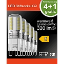 HWH L�mpara con base de clavija juego de 5 G9 2,6W 320lm 3000K 300� 