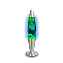HWH L�mpara LED de lava IP20, azul, amarillo, plata 