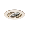 recessed spotlight TIRREL-R GU10 round, swivelling, with spacer GU10 IP20, textured sand beige dimmable