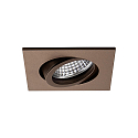 recessed spotlight swivelling, square, with lamp socket GU10 IP20, matte metallic brown dimmable
