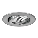 Brumberg Recessed LED spot set BB03 with round converter, IP20, round, 230V, 6W 3000K 640lm 38°, swivelling 30°, dimmable, matt nickel