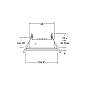 Recessed downlight cover UP for MR16 LED module max. 14W, IP44, square, alu / decor glass, excl. driver, fixed, white / clear