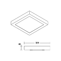Brumberg Panel de LED REFIDO TW DALI-2 / 32.5 X 32.5 CM versión de montaje en superficie, Tunable White, UGR < 19, conmutable