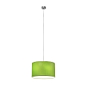Pendant luminaire SOFT TUBE 280, � 28cm, 2 x E27 max. 60W, matt nickel / shade chintz green / diffuser PC