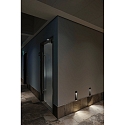 Brumberg Luminaria de pared empotrable CASANDRA angular, conmutable IP65, negro mate 