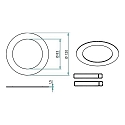 Brumberg Reducing ring with outer Ø 12cm, DA Ø 8.3cm, matt nickel
