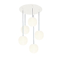 Luminaria colgante ACAI 16 de 5 llamas, redondo E27 IP20, mate, blanco opalino regulable