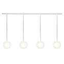 Luminaria colgante ACAI 16 de 4 llamas E27 IP20, mate, blanco opalino regulable