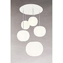 Luminaria colgante ACAI 16|21|26 de 5 llamas, redondo E27 IP20, mate, blanco opalino regulable