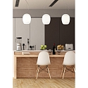 Luminaria colgante ANUA de 1 llama E27 IP20, aluminio cepillado, mate, blanco opalino regulable