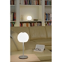 Casablanca Luminaria de mesa BALL lang, con interruptor G9 IP20, aluminio cepillado, ópalo, blanco mate 