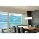 Casablanca Luminaria colgante BAGAN de 4 llamas, lang, regulable E27 IP20, aluminio cepillado, �palo, blanco mate regulable
