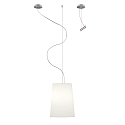 Casablanca Luminaria colgante MESA LONG de 1 llama E27 IP20, aluminio cepillado, mate, blanco opalino regulable