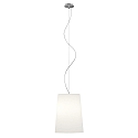 Casablanca Luminaria colgante MESA LONG de 1 llama E27 IP20, aluminio cepillado, mate, blanco opalino regulable