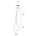 Casablanca Luminaria colgante MESA LONG de 1 llama E27 IP20, aluminio cepillado, mate, blanco opalino regulable