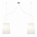 Luminaria colgante MESA LONG de 2 llamas E27 IP20, aluminio cepillado, mate, blanco opalino regulable