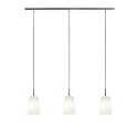 pendant luminaire MESA 3 flames E27 IP20, mat, opal white dimmable