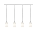 pendant luminaire MESA 4 flames E27 IP20, mat, opal white dimmable