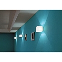 Casablanca Luminaria de pared CUBE de 1 llama, regulable G9 IP20, aluminio cepillado, �palo, blanco mate regulable
