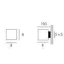 Casablanca Luminaria de pared CUBE de 1 llama, regulable G9 IP20, aluminio cepillado, �palo, blanco mate regulable