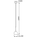 Concrete pendant luminaire PAVONIS, � 14cm, 150cm, E27
