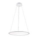 Luminaria colgante redondo IP40, transparente, blanco tráfico regulable