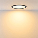 Deko-Light downlight ACRUX PRO 190 rigid, CCT Switch, UGR < 19, multipower IP20/ IP54, glossy, black dimmable