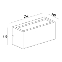 Deko-Light Luminaria de pared para exteriores RILONGO CLOSED Arriba-Abajo, angular, con portal�mpara E27 IP54, gris grafito