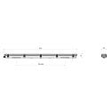 Deko-Light damp-proof luminaire TRI PROOF BASIC 121CM / 20W 840 ON-OFF impact resistant, switchable IP65, light grey 