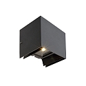 Luminaria de pared ARCTURUS II Arriba-Abajo, plano, ajustable IP54, plomo oscuro 