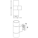 Foco para fachadas ACHERNAR UP & DOWN de 2 llamas, cil�ndrico, con portal�mpara GU10 IP65, antracita