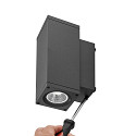 Deko-Light Foco para fachadas SHORELINE PRO LED SQUARE 70 UP&DOWN de 2 llamas, angular, CCT Switch IP65, plomo oscuro regulable