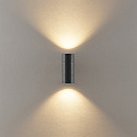 Deko-Light Foco para fachadas ACHERNAR UP & DOWN de 2 llamas, cil�ndrico, con portal�mpara GU10 IP65, plomo oscuro