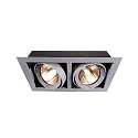 Luminaria empotrable para techos KARDAN de 2 llamas G12 IP20, plata mate