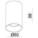 Deko-Light Carcasa de montaje en superficie CAN MIX'N MATCH 1/2 - SPOT HEAD (CEILING / 3PHASE) cil�ndrico, r�gido, mec�nico, antracita
