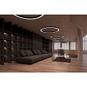 Deko-Light pendant luminaire LAUTARO 1200/100 DOWN OPAL P4 IP20, black dimmable