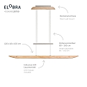 Elobra LED Pendant luminaire COLOMBIA XL, 18W, 3000/4000/5000K, 1800lm, natural aspen oak