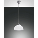 Fabas Luce NICE Pendant luminaire, E27, � 26cm, chromed / glass, white